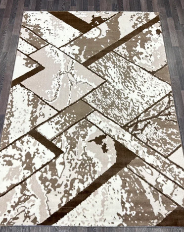 Ковер турецкий M011A Bojnord (PP Heatset Высокоплотный, коричневый, кремовый)