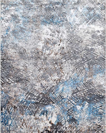 Ковер турецкий 37883A Roma (полиэстер хит сет, синий, серый)