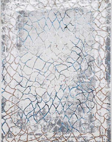 Ковер турецкий 37888A Roma (полиэстер хит сет, серый, голубой)