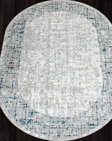 Ковер российский F292 PALERMO (PP Heatset Высокоплотный, синий, серый) овальный