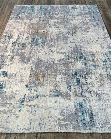 Турецкий ковер Line Carpet BANCO P1022 (Акрил - Хлопок, синий, серый)