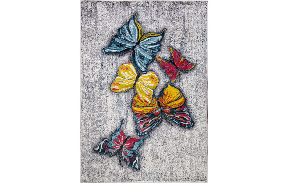 Детский ковер в комнату для девочек C064 - GRAY-MULTICOLOR