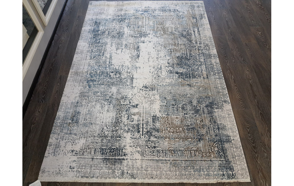 Безворсовый ковер лофт дизайн BANCO P1037 BEIGE-NAVY