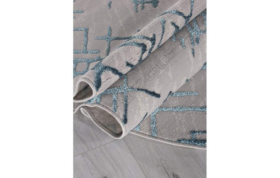 Ковер F164 - GRAY-D.BLUE - Овал - коллекция LIMAN