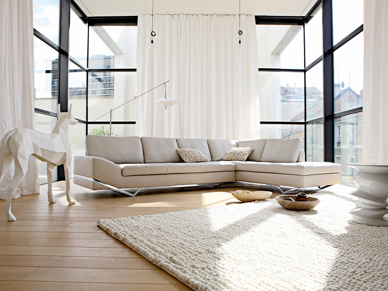 Белый ковер в интерьере Минимализм